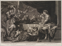 KG 17066
<br/>
Chistus bij Simon de farizeër, Maria Magdalena zalft zijn voeten
<br/>
<em>Ragot, François(1638-1670)</em>